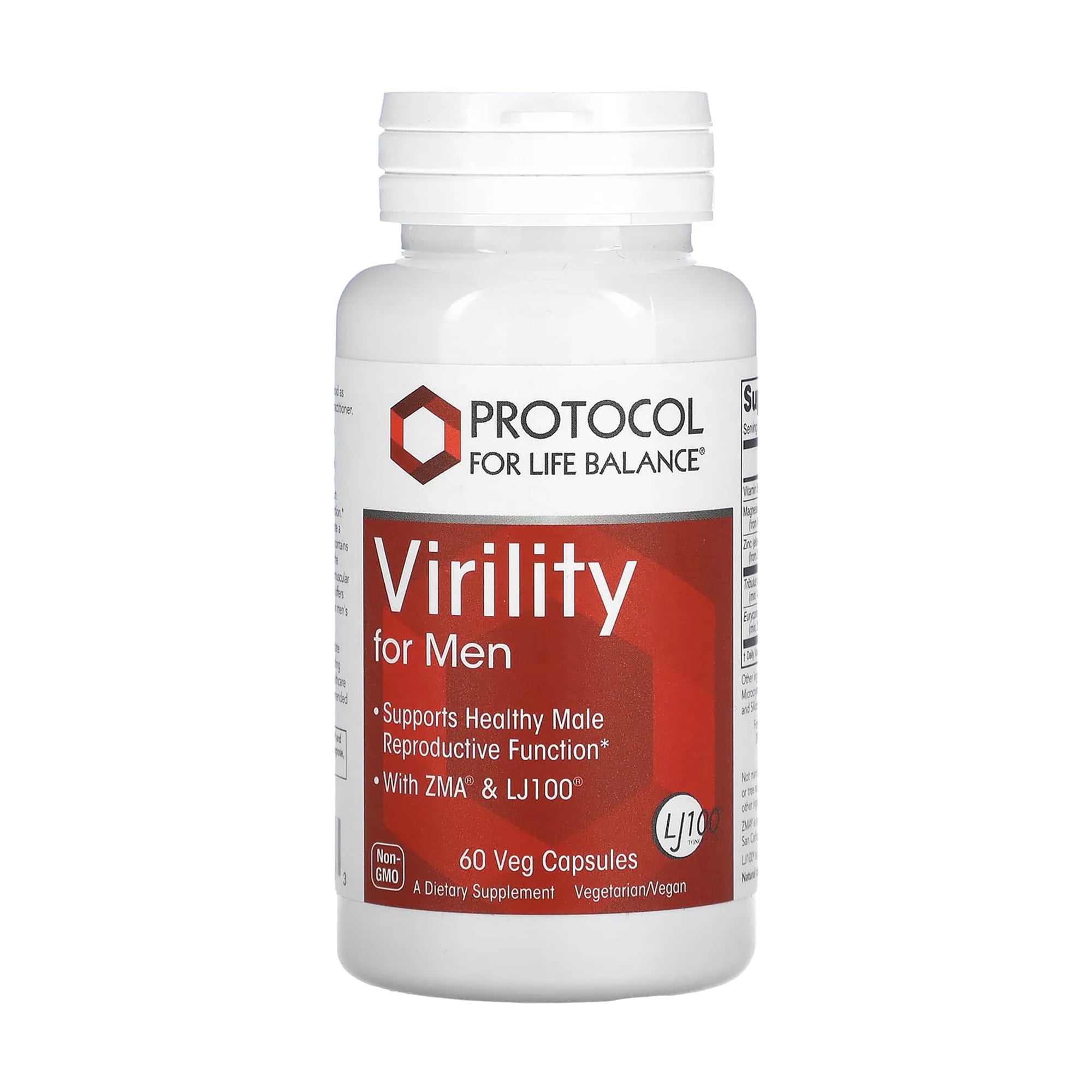 Чоловіче репродуктивне здоров'я Protocol For Life Balance Virility For Men, 60 вегетеріанських капсул