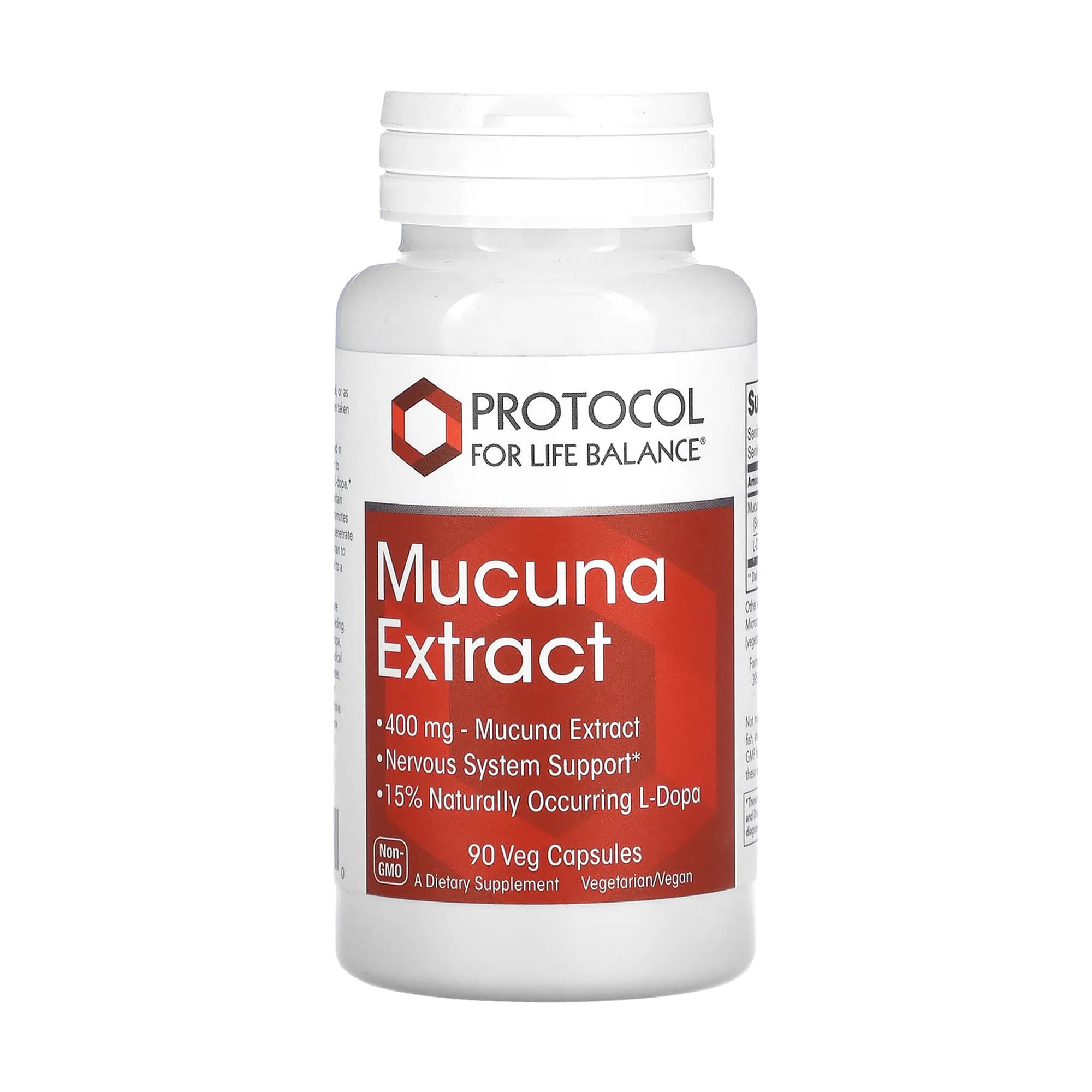Екстракт мукуна Protocol For Life Balance Mucuna Extract, 400 мг, 90 вегетаріанських капсул
