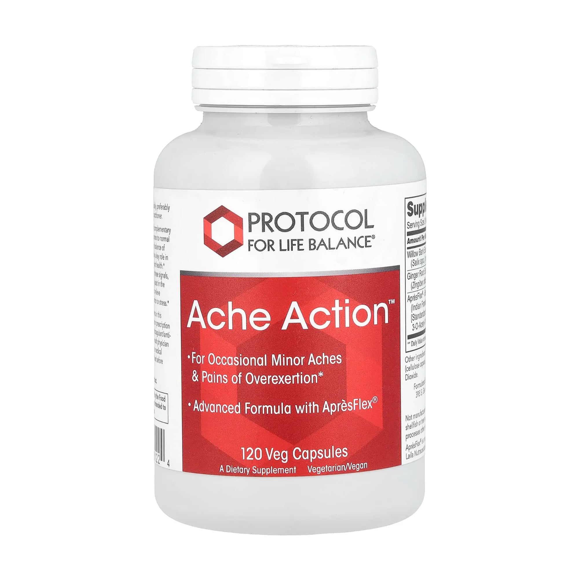 Комплекс для полегшення болю Protocol For Life Balance Ache Action, 120 вегетаріанських капсул
