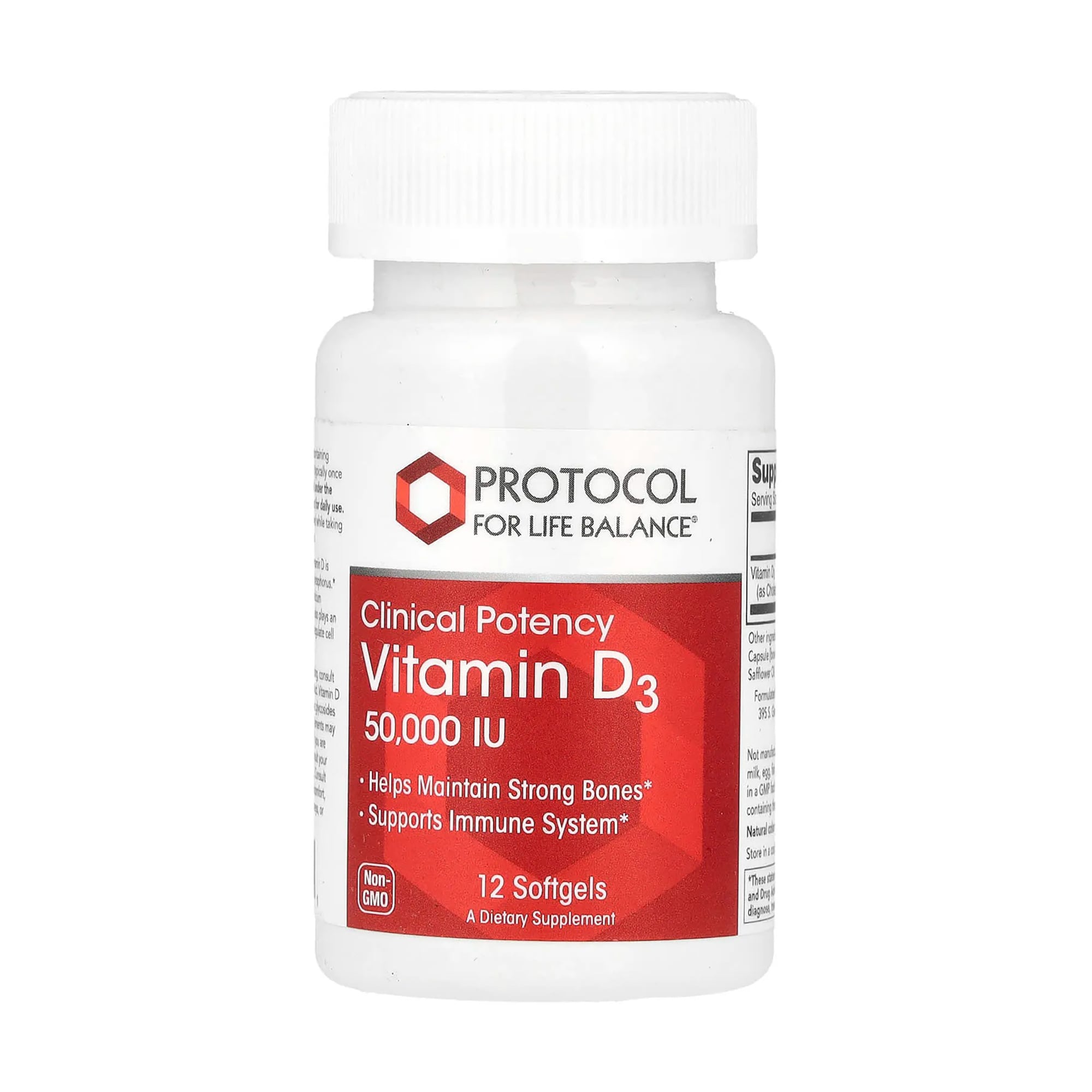 Вітамін D3 Protocol For Life Balance Vitamin D3 Clinical Protency, 50 000 МО, 12 гелевих капсул